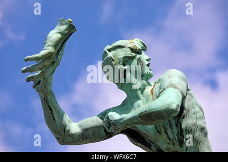 Il Brabo Fontana al Grote Markt di Anversa, Belgio Foto Stock