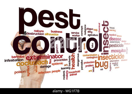 Pest Control word concetto di cloud Foto Stock