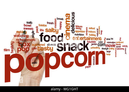 Il Popcorn parola concetto di cloud Foto Stock