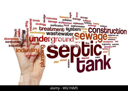 Serbatoio settico parola concetto di cloud Foto Stock