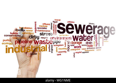 Rete fognaria di parola il concetto di cloud Foto Stock