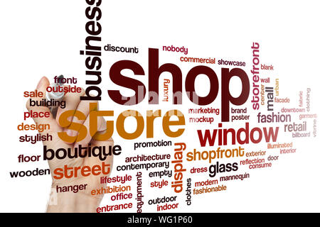 Shop parola concetto di cloud Foto Stock