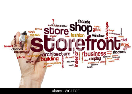 Storefront parola concetto di cloud Foto Stock