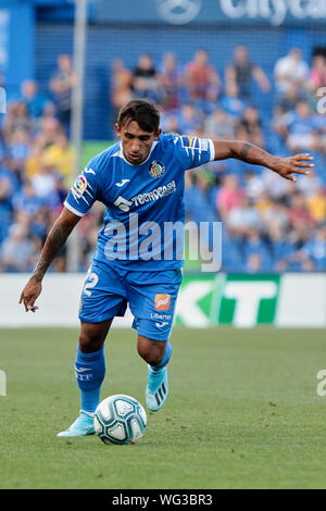 Getafe, Spagna. 31 Ago, 2019. damian suarez del Deportivo Alaves in azione durante la Liga match tra Getafe CF e Deportivo Alaves al Colosseo Alfonso Perez.(punteggio finale: Getafe CF 1-1 Deportivo Alaves) Credito: SOPA Immagini limitata/Alamy Live News Foto Stock