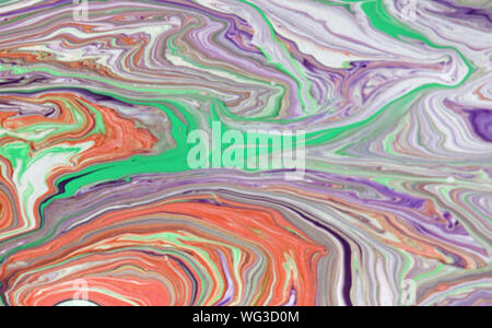 Olio colorato bolle di inchiostro e cadute. Modello astratto di struttura mista sullo sfondo Foto Stock