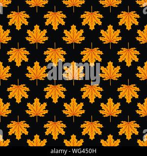 Bella disegnati a mano di foglie di acero mescolare con linea moderna in forma di acero e foglie di autunno elemento pattern seamless strato vettore per la moda,tessuto,e Illustrazione Vettoriale