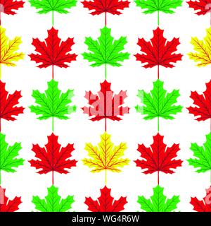 Bella disegnati a mano di foglie di acero mescolare con linea moderna in forma di acero e foglie di autunno elemento pattern seamless strato vettore per la moda,tessuto,e Illustrazione Vettoriale