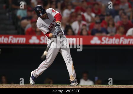 Anaheim, Stati Uniti d'America. 31 Agosto, 2019. Agosto 31, 2019: Boston Sox rosso a sinistra fielder J.D. Credito: Cal Sport Media/Alamy Live News Foto Stock