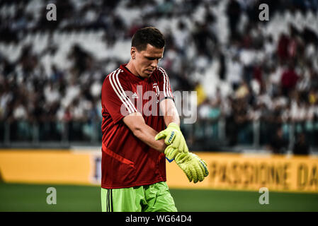 Torino, Italia. 31 Agosto, 2019. Szczesny della Juventus durante la serie di una partita di calcio tra Juventus e Napoli. La Juventus ha vinto 4-3 su Napoli, presso lo stadio Allianz, a torino, Italia il 31 agosto 2019 (foto di Alberto Gandolfo/Pacific Stampa) Credito: Pacific Press Agency/Alamy Live News Foto Stock