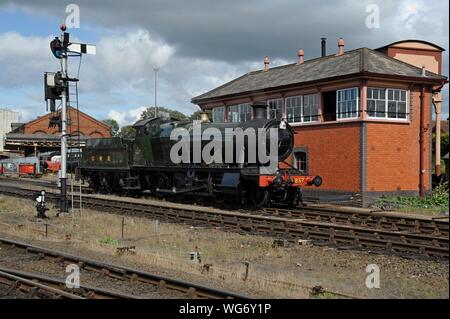 GWR merci pesanti locomotiva 2857 a Kidderminster stazione sul Severn Valley Railway, 31 agosto 2019 Foto Stock