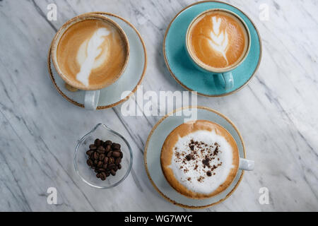 Tazza di caffè con belle Latte art Foto Stock