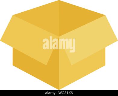 Semplice aprire una scatola di cartone o pacco icona illustrazione vettoriale Illustrazione Vettoriale