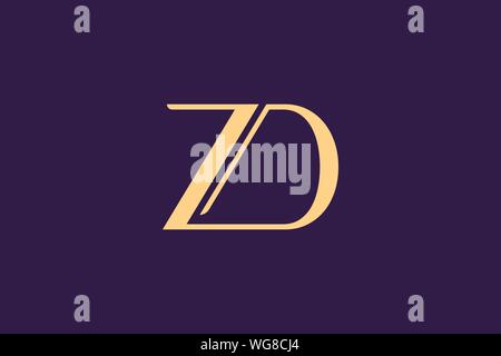 Creative Innovative lettera iniziale logo ZD DZ. Il minimo del monogramma di lusso. Professionale di progettazione iniziale. Premium Business tipografico. Simbolo alfabeto. Illustrazione Vettoriale