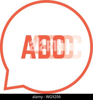 Balbuzie rosso logo come discorso bolla Illustrazione Vettoriale