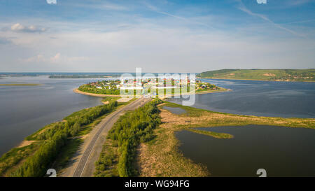 Antenna paesaggio panorama della città di Sviyažsk, Russia Foto Stock