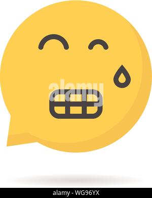 Tensione gli Emoji discorso bolla logo su sfondo bianco Illustrazione Vettoriale