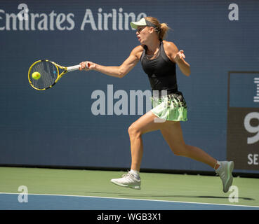 New York, Stati Uniti d'America. 31 Agosto, 2019. Agosto 31, 2019: Caroline WOZNIACKI (DEN) perde a Bianca Andreescu (CAN) 6-4, a US Open suonata in Billie Jean King National Tennis Center in Flushing, Queens, a New York. Credito: Cal Sport Media/Alamy Live News Foto Stock