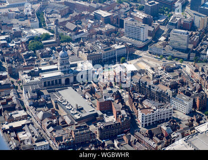 Il Nottingham City center dall'aria, East Midlands, England, Regno Unito Foto Stock