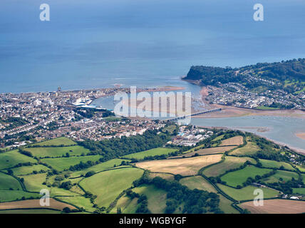 Una veduta aerea di Teignmouth, South Devon, South West England, Regno Unito Foto Stock