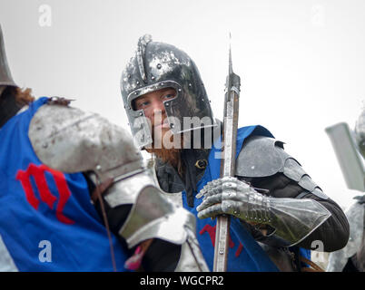 Cavaliere del francese la guardia del corpo di Margherita di Anjou - Tewkesbury Festival Medievale 2019 Foto Stock