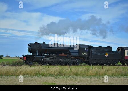 Royal Norfolk reggimento locomotiva a vapore sul Nord Stazione di Norfolk Foto Stock