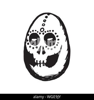 Calavera - Dia de los Muertos - a forma di uovo cranio Illustrazione Vettoriale