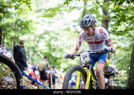 01 settembre 2019 Quebec, Canada MTB Campionati del Mondo 01-09-2019: Mountainbike: MTB Campionati del Mondo: Monte Sainte Anne concedere ferguson Foto Stock