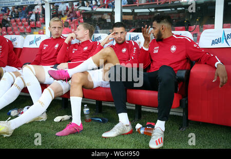 WAREGEM, Belgio - 01 settembre: Kevin Mirallas di Anversa durante la Jupiler Pro League Match Day 6 tra Zulte Waregem e Royal Antwerp FC su Settembre 01, 2019 in Waregem, Belgio. (Foto di Vincent Van Doornick/Isosport) Credito: Pro scatti/Alamy Live News Foto Stock