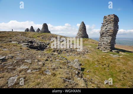 Nove Rigg standard è il vertice di Hartley è sceso nel Pennine colline di Engalnd sul confine tra la Cumbria e North Yorkshire, Kirkby Stephen, Foto Stock