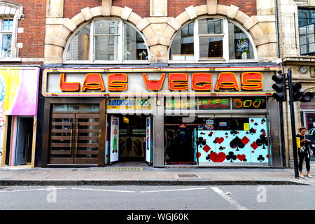 Videogiochi, sala giochi Las Vegas, Soho, Londra, UK Foto Stock