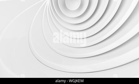 Vuoto astratto bianco sullo sfondo rotonda - 3D illustrazione Foto Stock
