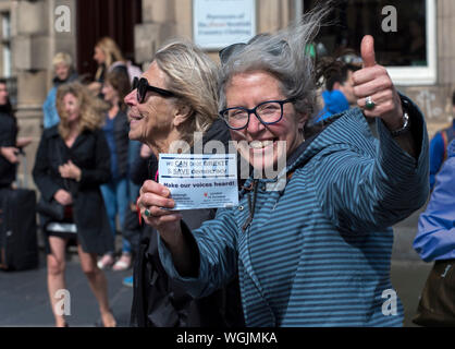 Edimburgo, Scozia, 31 agosto 2019. Movimento europeo in Scozia terrà una manifestazione di protesta contro la proroga del Parlamento. Foto Stock