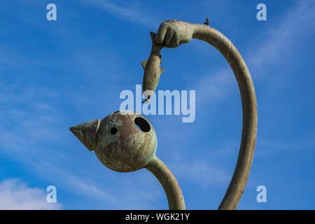 Fairytale sculture del mare, De Haringeter da Tom Otterness, Museo Beelden Aan Zee, Scheveningen, l'Aia, Olanda meridionale, Paesi Bassi Foto Stock