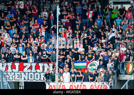 1 settembre 2019 Tilburg, Paesi Bassi Calcio Olandese Eredivisie Willem II v Feyenoord 01-09-2019: Voetbal: Willem II v Feyenoord: Tilburg L-R Feyenoord Rotterdam Foto Stock