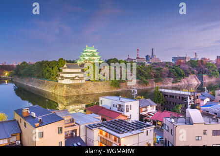 Nagoya, Giappone cityscape e castello. Foto Stock