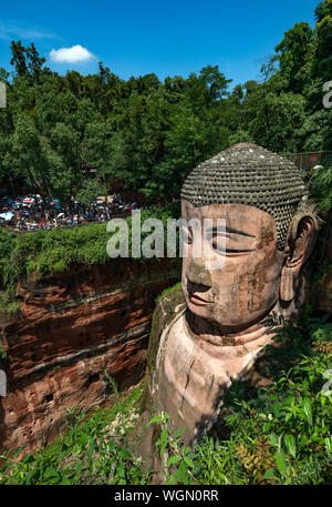 Il gigante Buddha di Leshan vicino a Chengdu, Cina Foto Stock