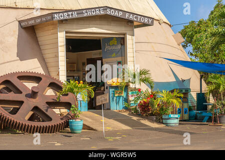 North Shore fabbrica di sapone ingresso Oahu Hawaii Foto Stock