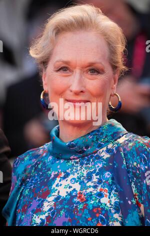 Venezia, Italia. Il 1° settembre 2019. Meryl Streep assiste la premiere di 'La lavanderia a gettoni' durante il 76° Festival del Cinema di Venezia al Palazzo del Cinema al Lido di Venezia, Italia, il 01 settembre 2019. | Utilizzo di credito in tutto il mondo: dpa picture alliance/Alamy Live News Foto Stock