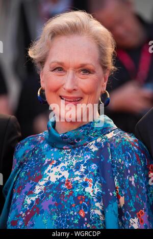 Venezia, Italia. Il 1° settembre 2019. Meryl Streep assiste la premiere di 'La lavanderia a gettoni' durante il 76° Festival del Cinema di Venezia al Palazzo del Cinema al Lido di Venezia, Italia, il 01 settembre 2019. | Utilizzo di credito in tutto il mondo: dpa picture alliance/Alamy Live News Foto Stock