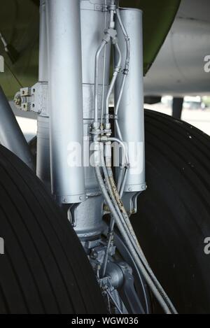 Carrello di atterraggio. Comando Airlift Museum, Dover AFB, Dover, Delaware Foto Stock