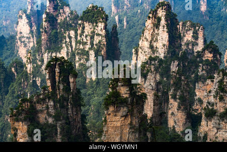 Naturale di formazioni di roccia in Zhangzhijaje National Park, Cina Foto Stock