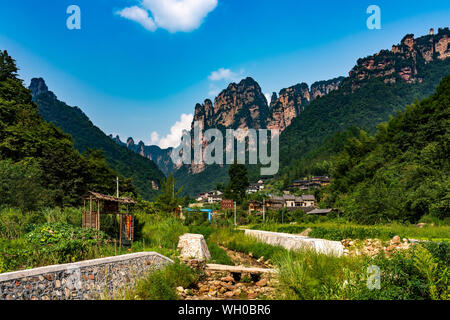 Naturale di formazioni di roccia in Zhangzhijaje National Park, Cina Foto Stock