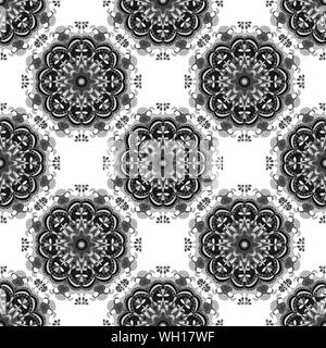 Bella monocromatica perfetta pattern. Elementi vintage Illustrazione Vettoriale