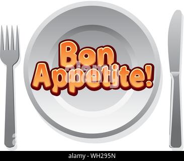 Bon appetit icona Illustrazione Vettoriale