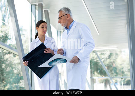 Assistente incredibile azienda X-ray foto in entrambe le mani Foto Stock