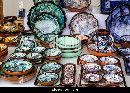 Stand commerciali e punti vendita alimentari a Chatsworth House Country Fair 2019,Peak District,Derbyshire.England Regno Unito Foto Stock