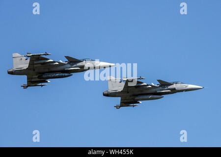 JAS-39 Saab Gripen, il volo di due getti, Czech Air Force Foto Stock