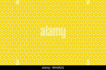 Nido astratto modello ripetuto in giallo dorato. Sfondo geometrico o pattern di perfetta ispirazione di esagoni simile a cera d'api telai Foto Stock