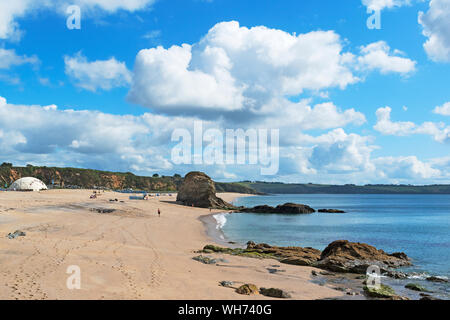 Spiaggia sabbiosa a carlyon bay vicino a st.Austell in Cornovaglia, Inghilterra, Regno Unito. Foto Stock