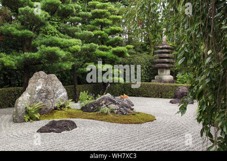 Giapponese giardino zen di Kyoto (Taizo-in) Foto Stock